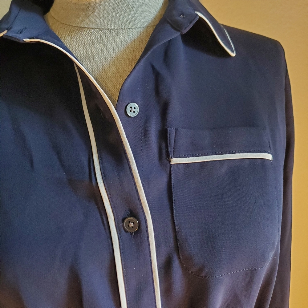 ANN TAYLOR  Shirt  Dress Women's XSP Navy  Blue - Picture 3 of 9